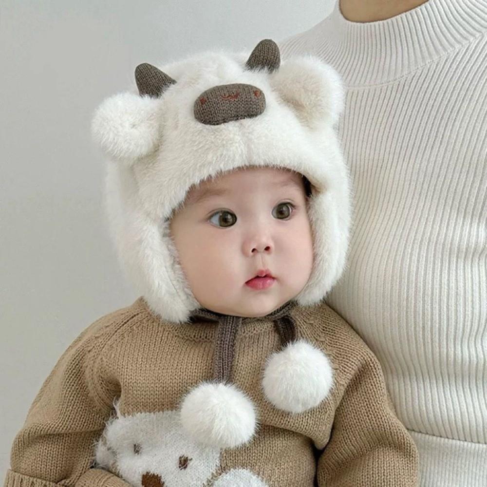 Cartoon Animal Winter Baby Hat Plush Ear Protection Cap Cute Kids Earflap Bonnet Hat  for Children