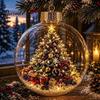 Durable Holiday Party Supplies Glowing Christmas Story Ornament, Mini Scene in Ball, Light Up Hanging Decorations for Garden Clear Plastic Ball