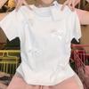 Japanese Sweet Bow Pink Short-sleeved Shirt Sweet and Spicy Summer New College Niche Slim-fit Short Top