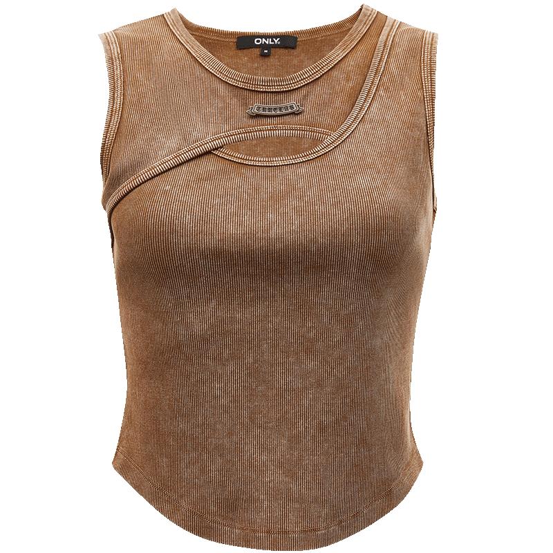 ONLY Women s Vintage Washed Slim Fit Round Neck T-shirt M