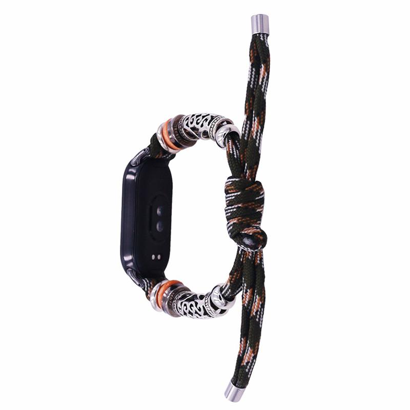 For Xiaomi Smart Band 9 NFC/9/8 NFC/8 Beads Braided Watch Strap Adjustable Wrist Band Bracelet