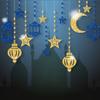 DIY Paper Ramadan Kareem Decor Gold Silver Hang Garland Star Moon Lantern  Eid Atmosphere