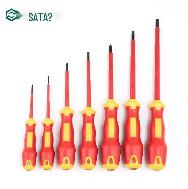 SATA T Series VDE Insulated Screwdriver Set - Phillips & Flathead for Electricians 61321