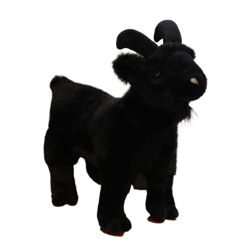 

30cm Standing Goat Stuffed Throw Pillow Simulated Animals Black White Goat Soft Plushies Toys Home Sofa Ornament Boys Girls Gift 18cm