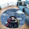 Demon Slayer Art Round Area Rug Carpet Rug For Living Room Bedroom Sofa Playroom Decor Nonslip Floor Mat