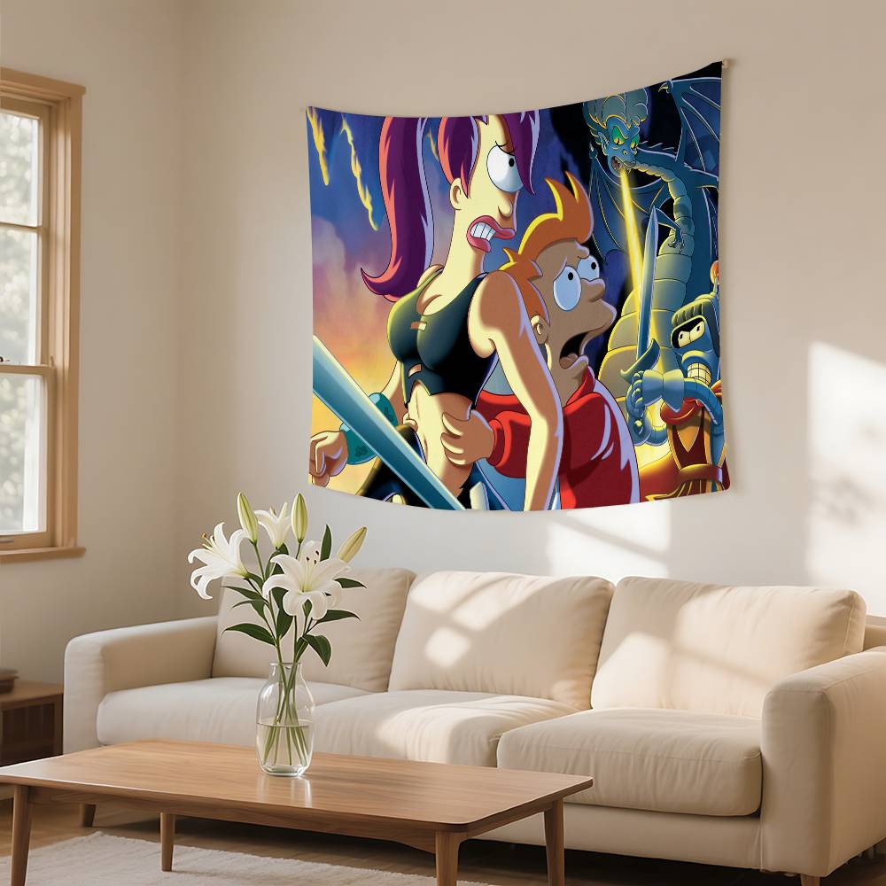 

FFuturamas Tapestry Wall Hanging Tapestry Art Deco Blanket Curtain Hanging At Home Bedroom Living Room Decor 74x94cm(29x37in)