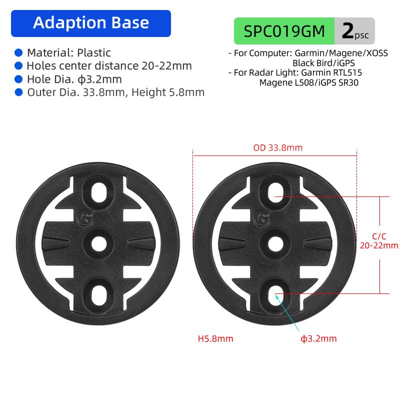 

2pc/set Computer Mount Base for Garmin/Magene/Bryton/Wahoo Fits Radar RTL515/Magane L508 /Bryton R300L Cycle Replacement Inserts