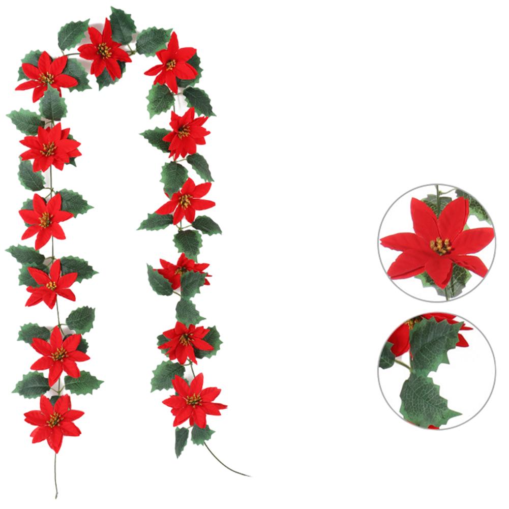 Christmas Holiday Art Garland Wall-Mounted Artificial Garland Festival Theme Multi-purpose for Front Door Tree Decoration