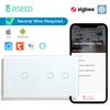 BSEED Zigbee 1/2/3Gang Touch Smart Light Switches 1/2/3Way Tuya Smart Life App Control Plus Universal Wall Socket Plugs