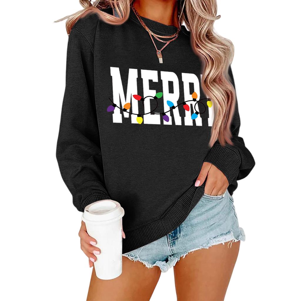 Women's Loose Comfortable Casual Fashionable Character Printing Round Neck Long Sleeved Sweatshirt