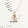 1 Piece Trendy Drop Shape Zircon Pendant Necklaces for Women Gold Color Stainless Steel Necklace Jewelry Party Accessories