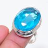 Natural Blue Topaz Gemstone 925 Sterling Silver Jewelry Ring Size 10 AR-18708