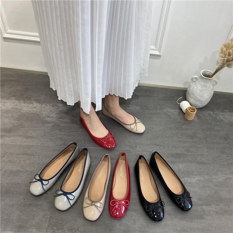 Doudou Single Shoes Women's Shoes 2025 New Summer Versatile Bow Shallow Mouth Ballet Pregnant Women Flat Shoes Ladyshoes