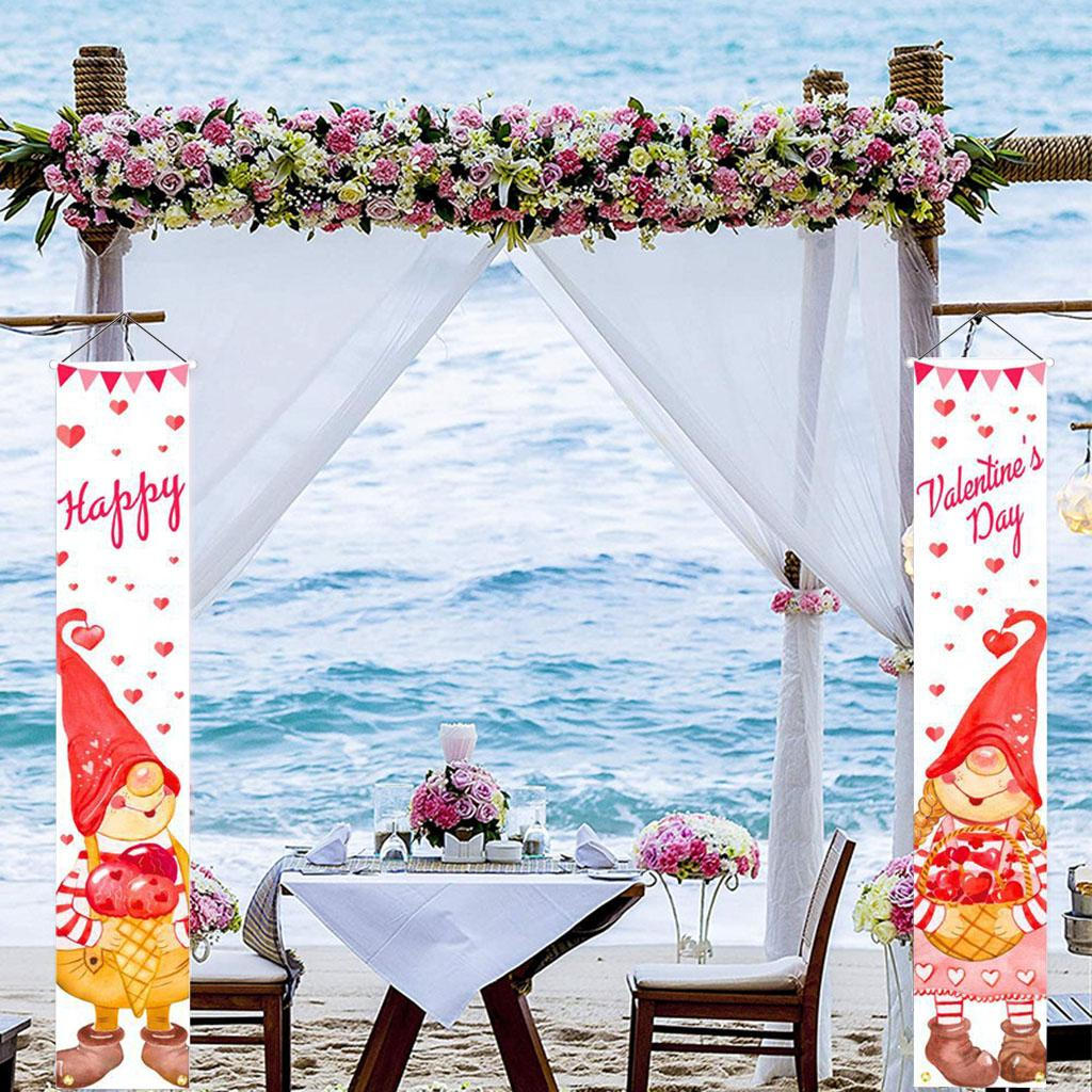 Garden Flag Decor Printed Romantic Holiday Banner Anniversary Valentines Day Party