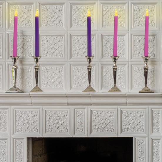 5 ks LED svítící svíčka Bezplamenná kuželová svíčka na baterie Teplé světlo pro domácí párty