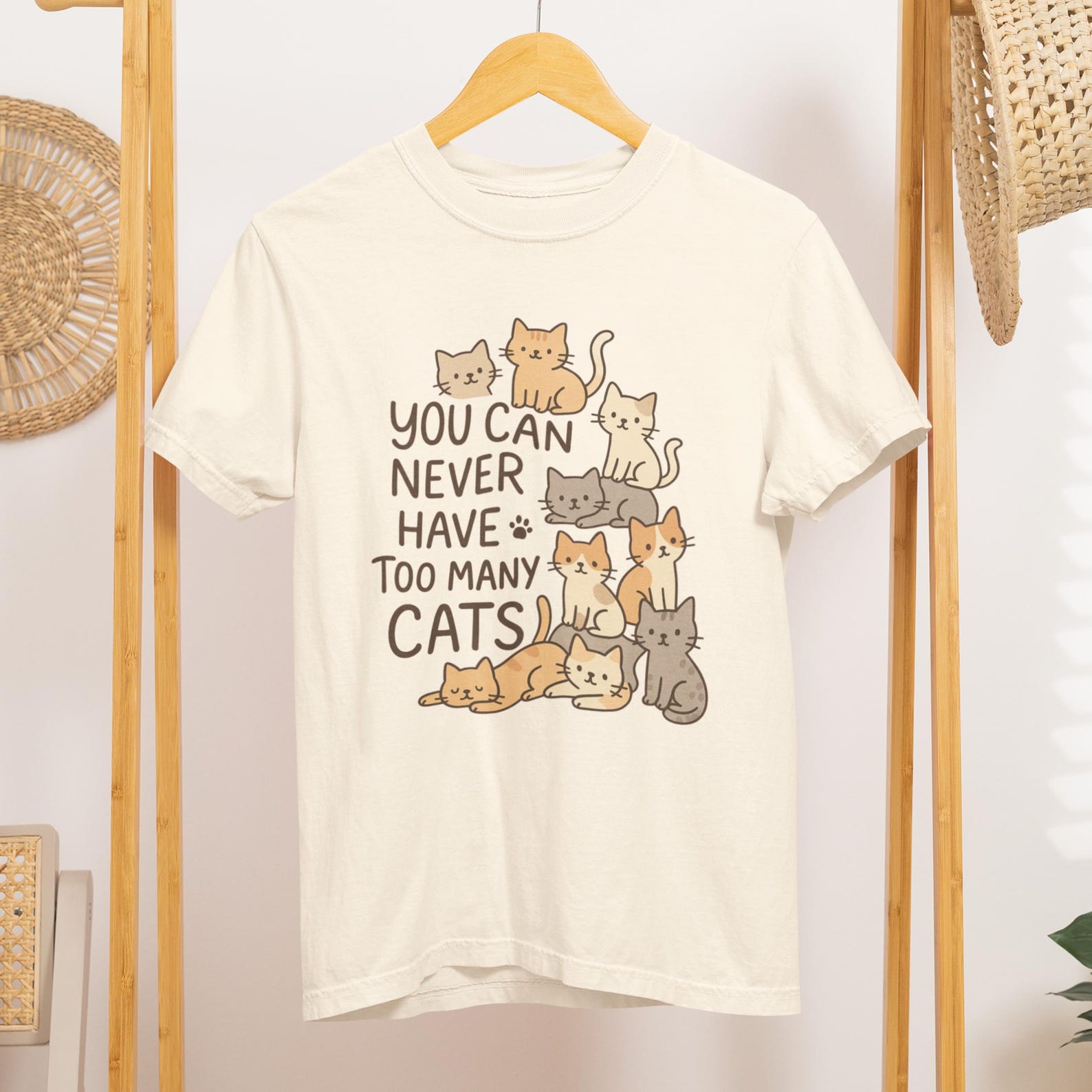 You Can Never Have Too Many Cats T-Shirt Funny Cat Lover Comfort Colors 1717 S