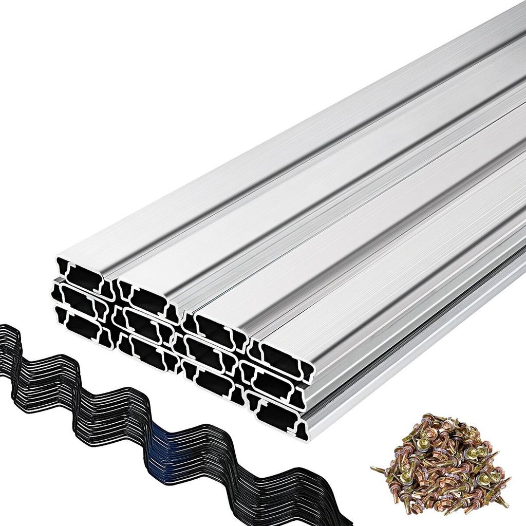 Spring Wire and Lock Channel, 6.56ft Spring Lock & U-Channel Bundle for Greenhouse, 40 Packs PE Coated Spring Wire & Aluminum Alloy Channel,Plastic