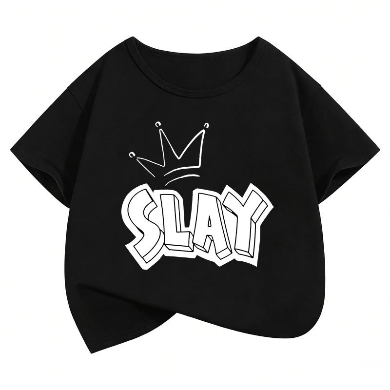Fashion Y2k Girls T Shirts Short Sleeve Kids Childrens Tshirt Boys Girls Summer Spring Casual Top Tee Shirt