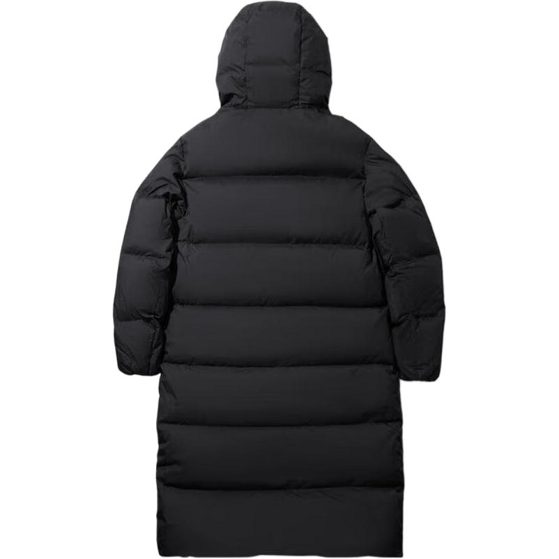 Li Ning Solid Color Zipper Hooded Versatile Long Down Jacket Men Outerwear AYMV631-4