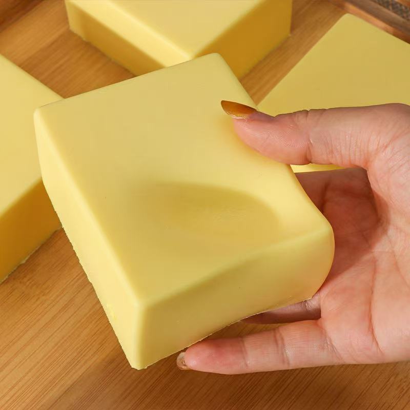 PU Slow Rebound Super Soft Thick Milk Brick Pinch Toy Kids Stress Relief Soft Squeeze Slow Rebound Finger Sucking Milk Block Toy