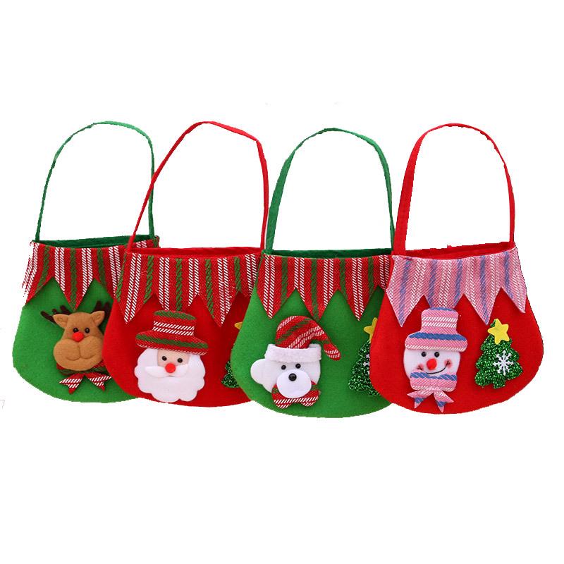 Christmas Supplies Flannelette Apple Tote Bag Santa Claus Gift Bag Children's Small Gift Bag Accessories