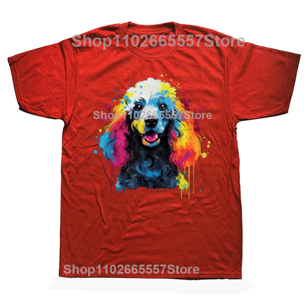 

Funny Pop Art Colorful Poodle Dog Lovers Mothers Day Graphic Tshirts Men Casual Tshirt 100 Cotton Loose Oversized T Shirt S