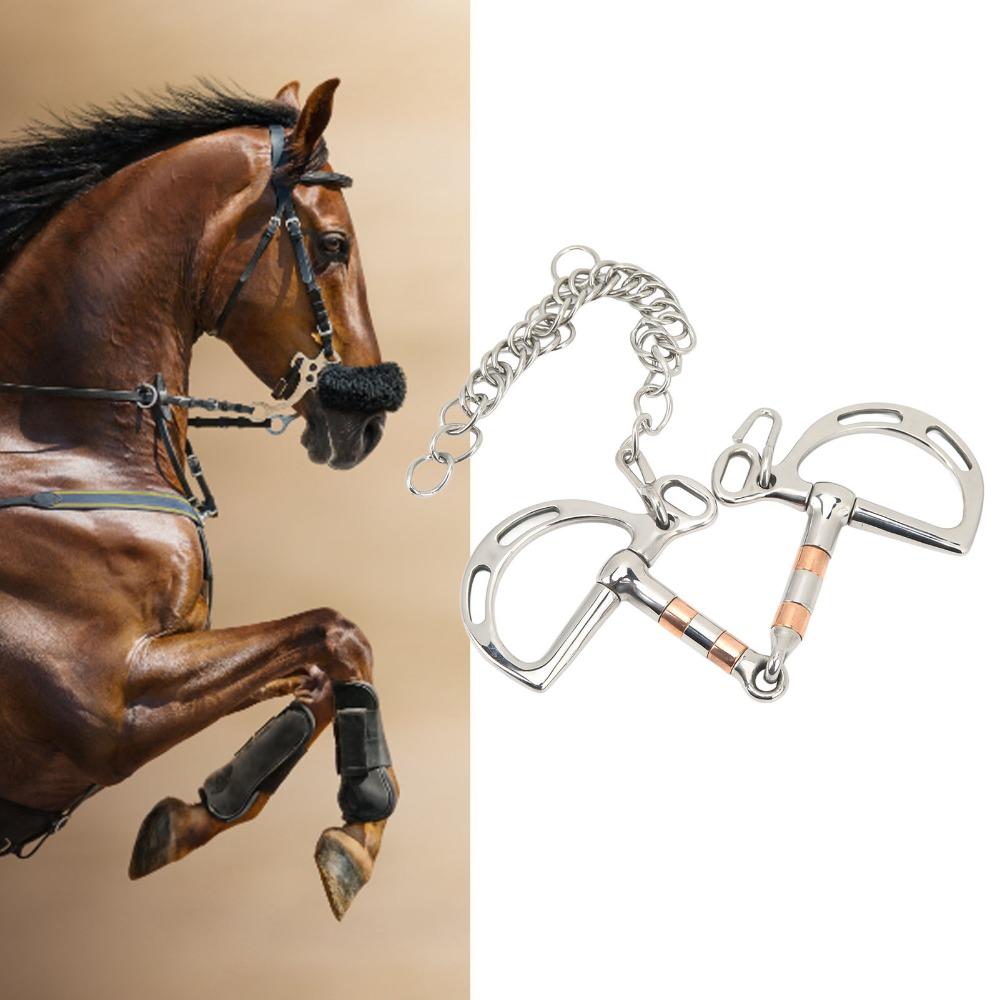 Copper Horse Snaffle Bit Durable Horse Mouth Bit Portable Stainless Steel Horse Bit  Horse Training
