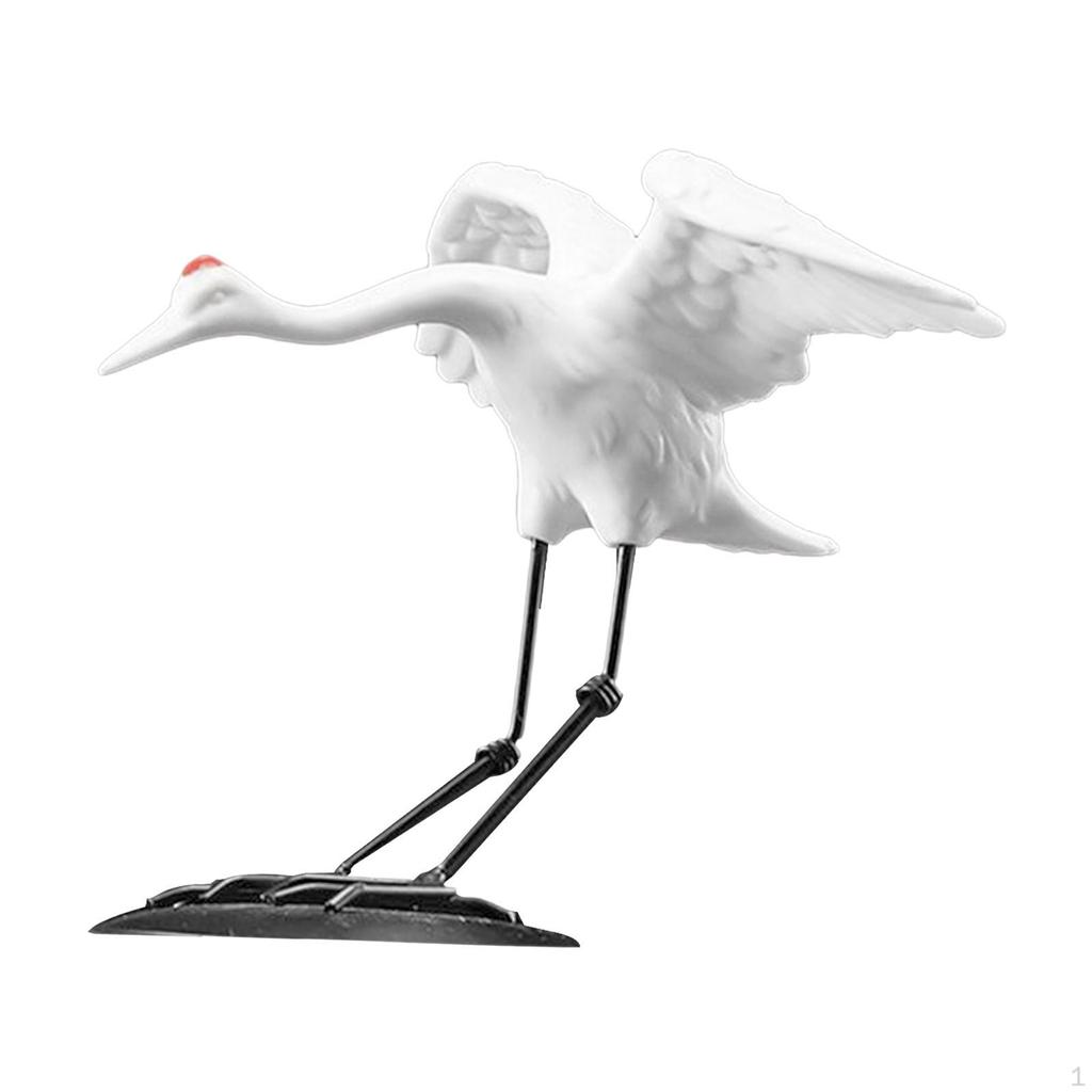 Chinese Crane Statue Animal Bird Figurine Modern Sculpture Ornament for Living Room Cabinet Porch