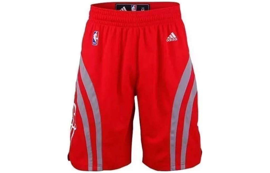 Adidas Basketball Shorts Men's Red Moderate Straight Fit Pants A46768