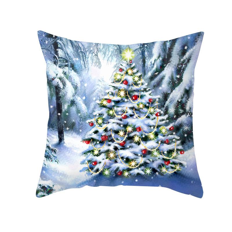 Peach Skin Christmas Pillow Home Living Room Decoration Festive Sofa Cushion Cover Festive Santa Claus Pillow
