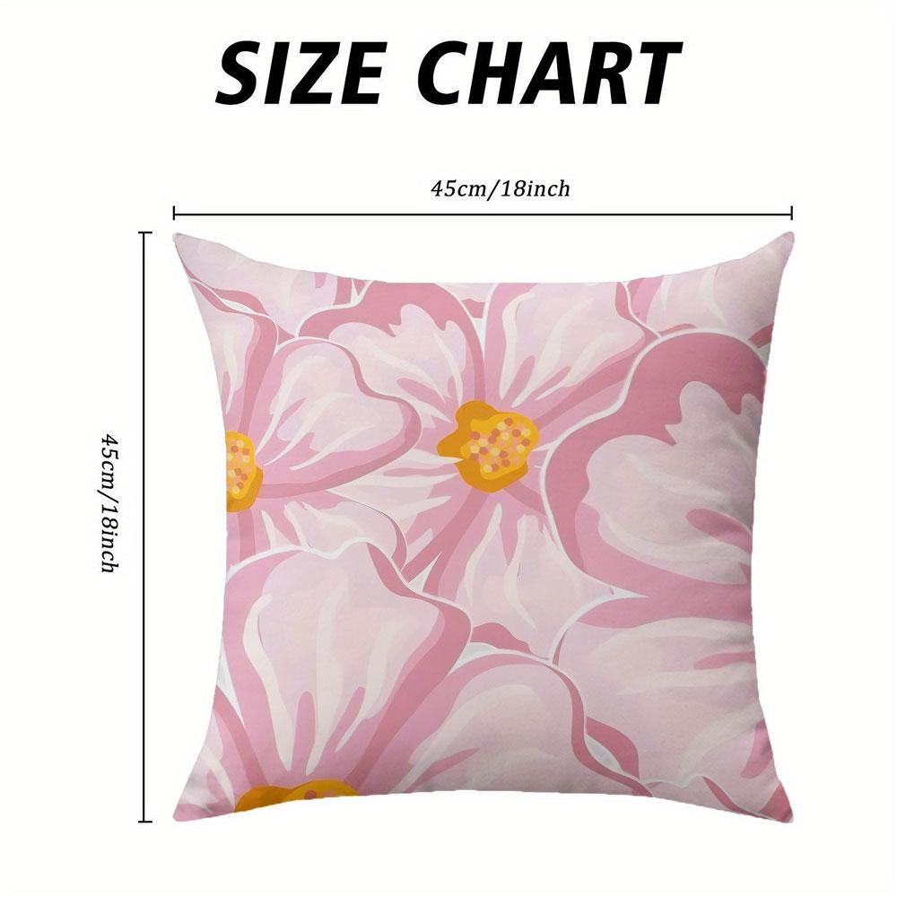 Blush Cosmos Square Jacquard Pillow Cover for Sofa Office Waist Cushion Cover Home Decorative Pillowcase