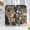 Christmas Snow Street Shop Window Scenery Pattern Phone Case for IPhone 17 16 12 11 14 Plus 13 15 ProMax Mini X XS XR Soft Cover