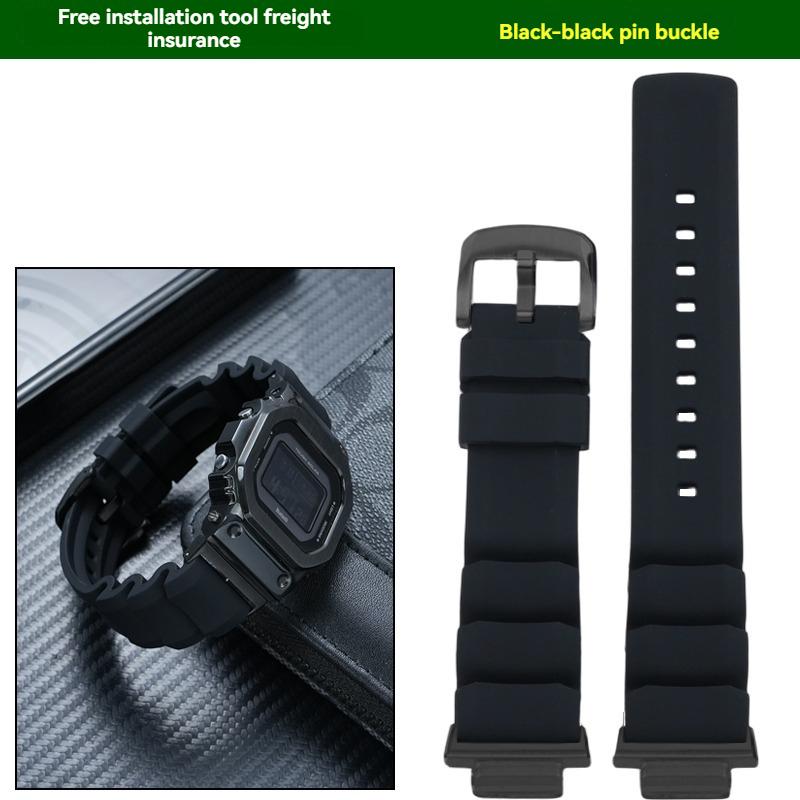For Casio Small Square GW-B5600 GW-M5610 DW5600 GA2100 GM5600 High Quality Soft Silicone Men's Metal Conversion Watch Strap
