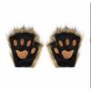 Rukavice s vlčí tlapou Faux Fur Kočičí bezprsté palčáky Zimní teplé Cosplay Halloweenské maškarní party Kostýmní doplňky