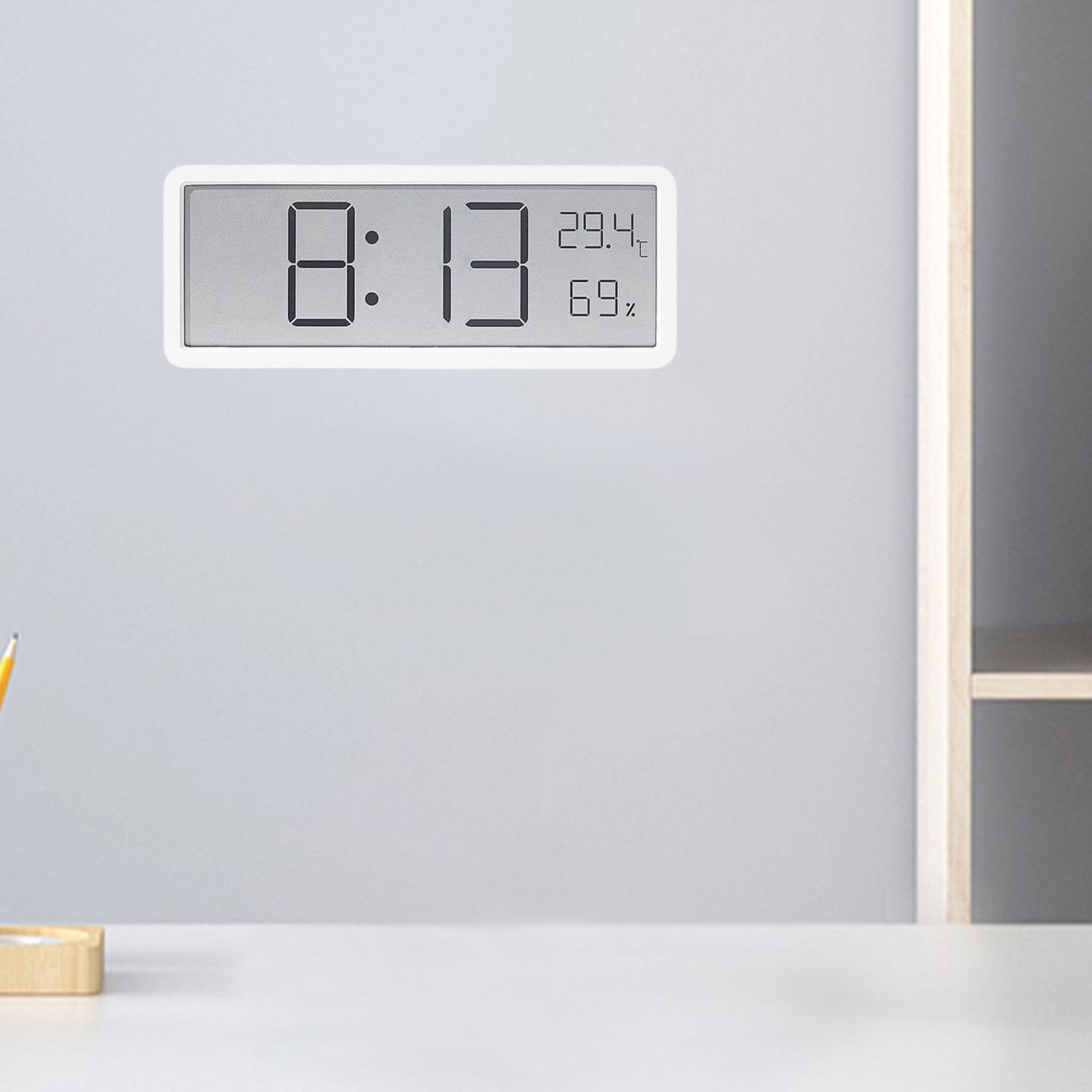 

Digital Wall Clock 12/24 Temperature Display for Office Bedroom Living Room білий