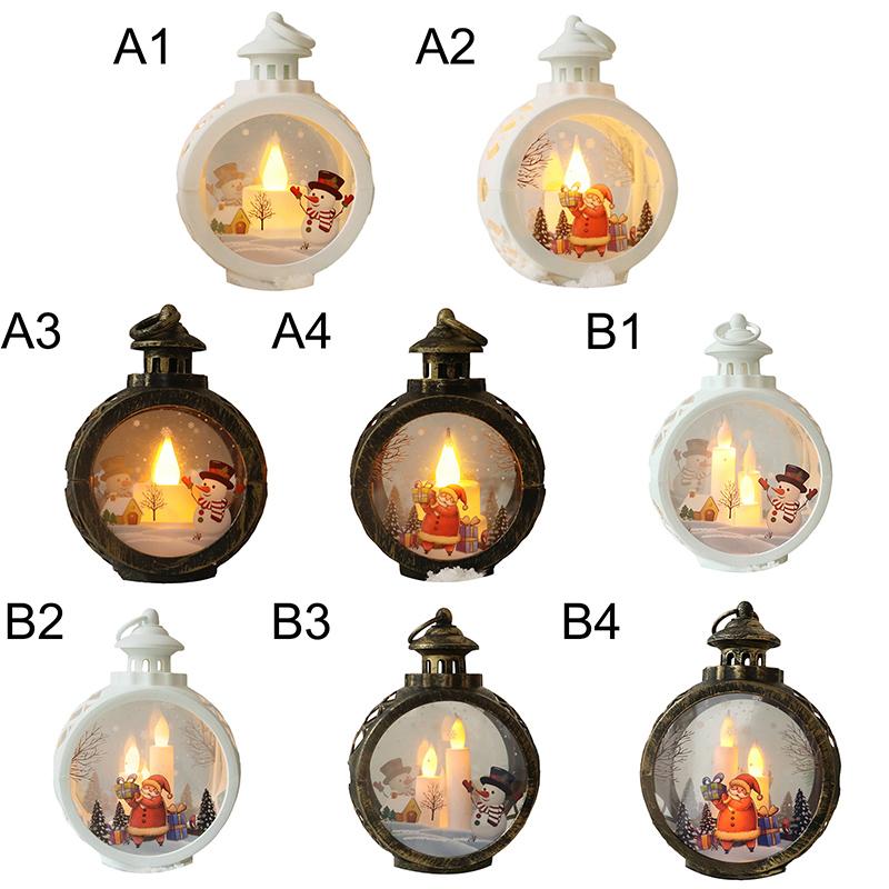 LED Christmas Candles Vintage Candle Lanterns with Led Light Decorative Tabletop Ornament for Indoor Outdoor Decor Party Gift