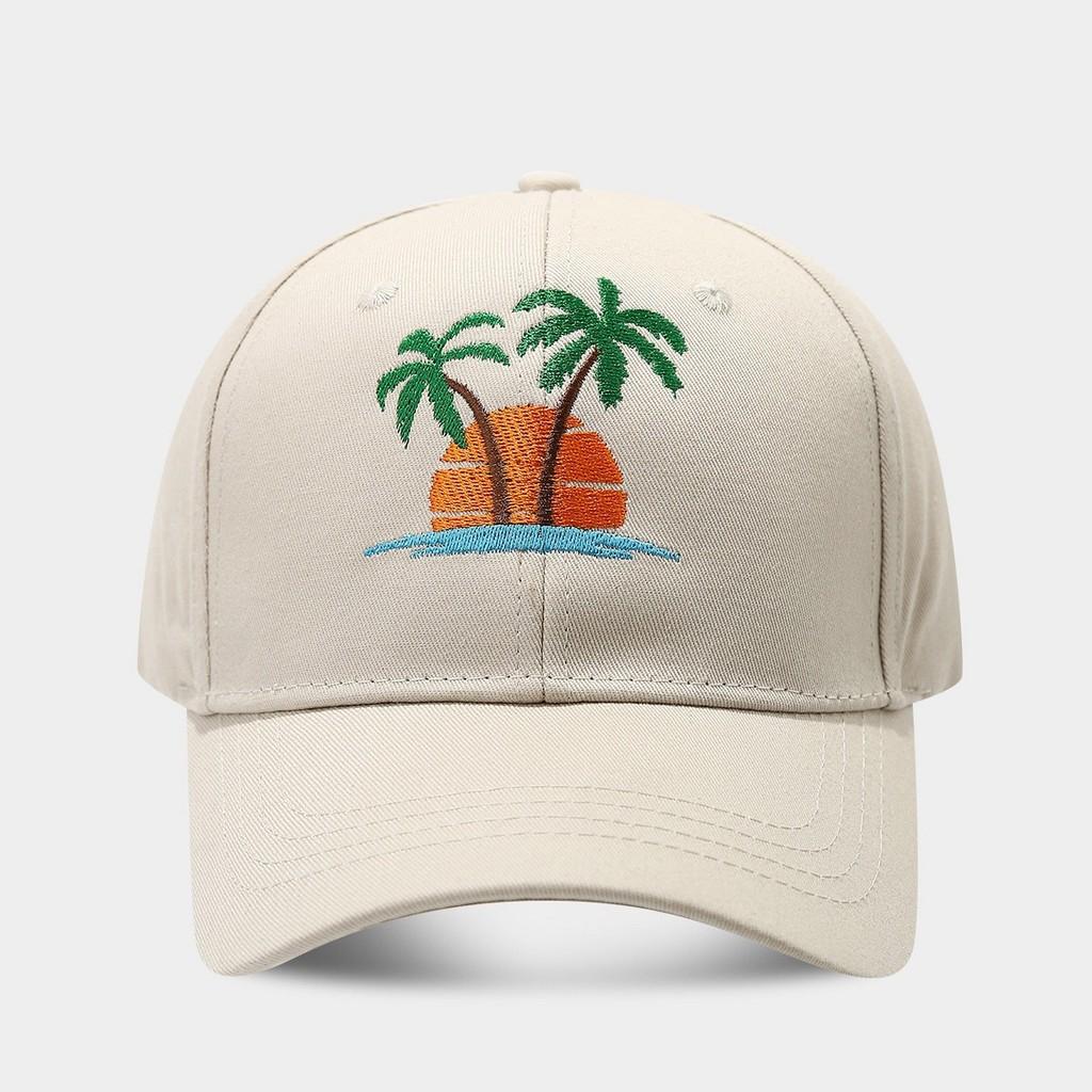 Summer Beach Embroidered Cotton Baseball Cap With Sun Protection For Women And Men