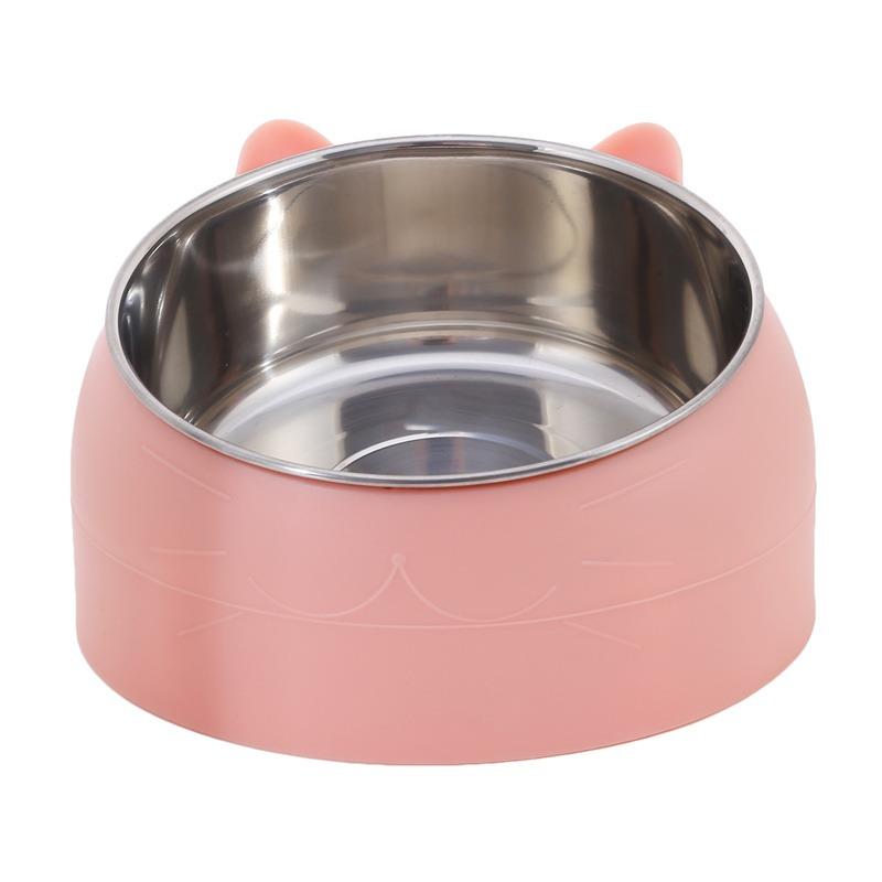 Practical Cat Bowls Non-slip Base Pets Puppy Cats Food Drink Water Feeder Neck Protection Dish Pet Bowl 200ml 15 Degrees Tilted