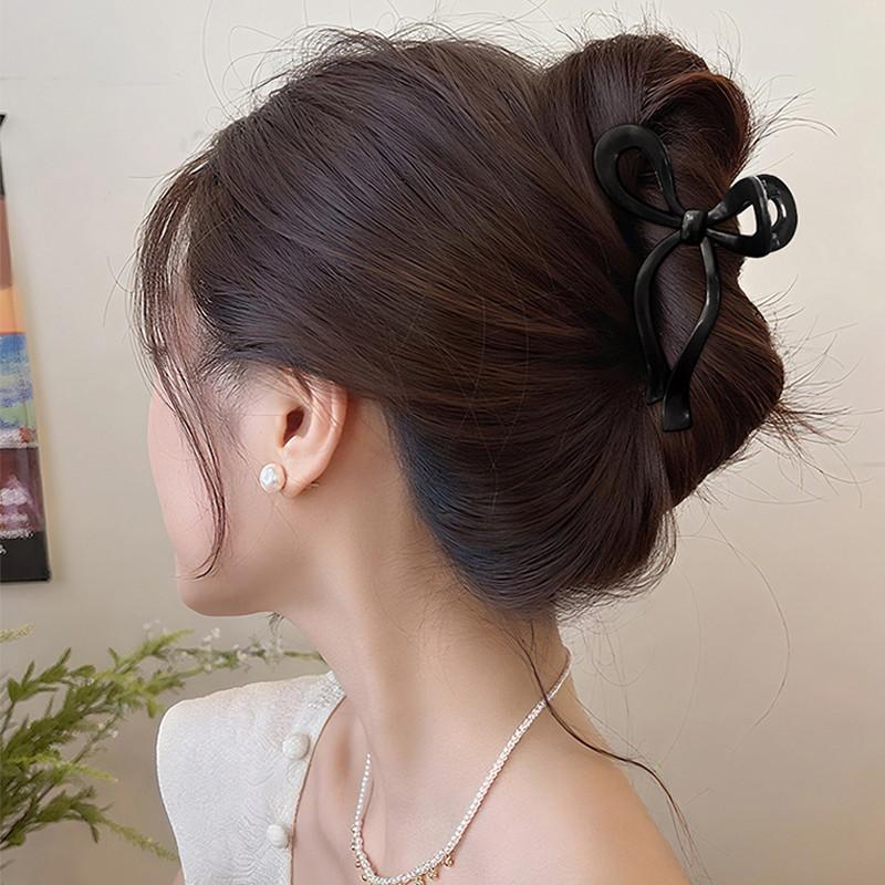 Soft Silicone Bow Hair Clip for Woman Simplicity Elegant Shark Clip Girl Ponytail Clip Hair Clamp