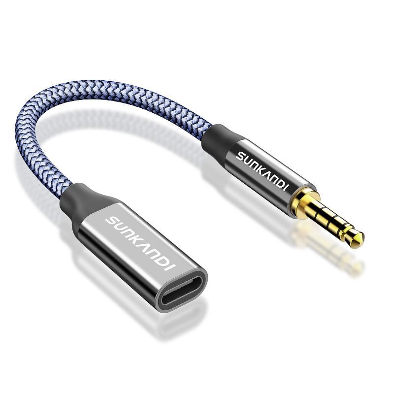 3.5mm Male To USB C Female Audio Adapter Wide Compatibility Type C Earphone Converter for    Android Phone