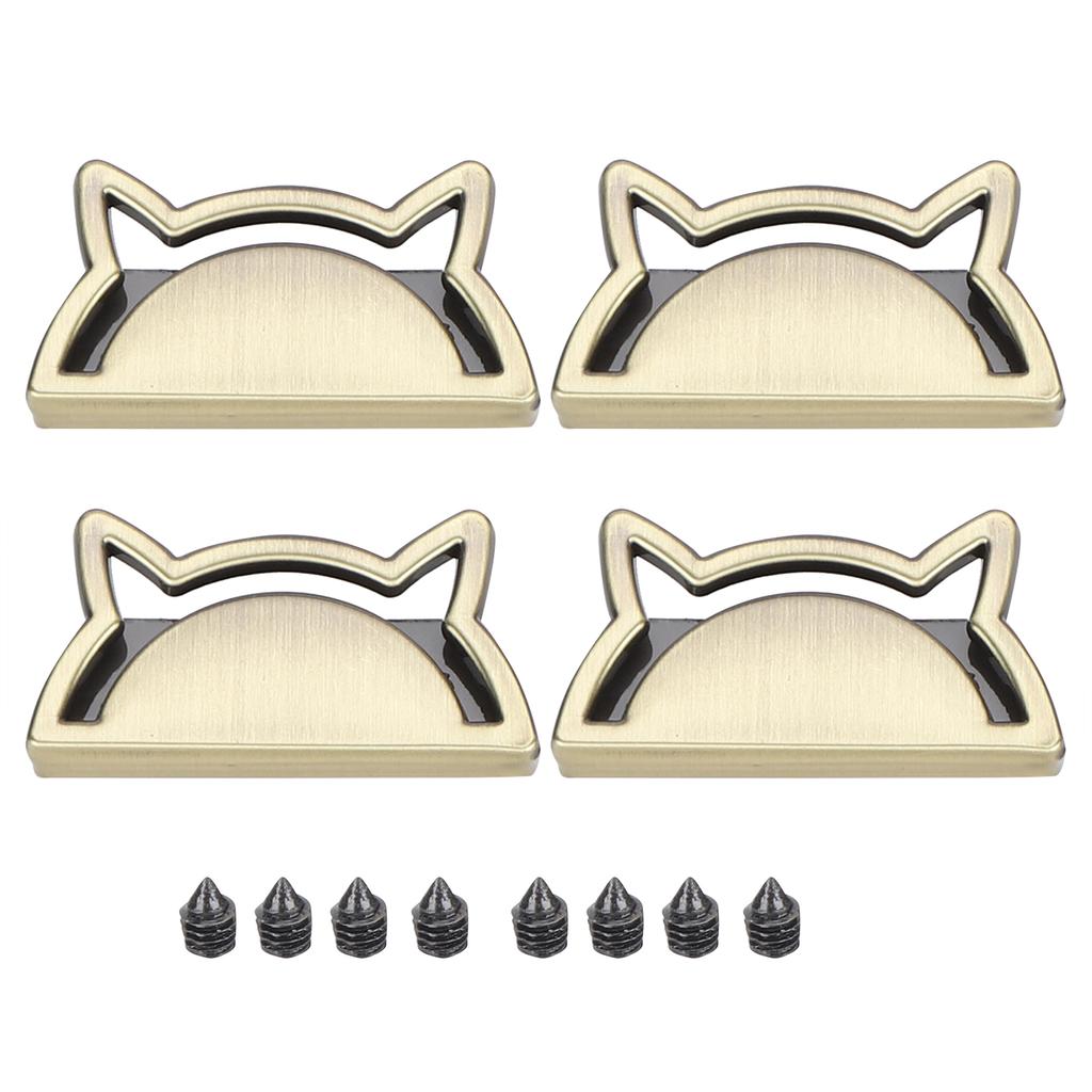4 Sada Kovová Ozdobná Spona Kočičí Klip Zarážka Kožené Zboží Zavazadla Džíny DIY Doplňky Bronzová