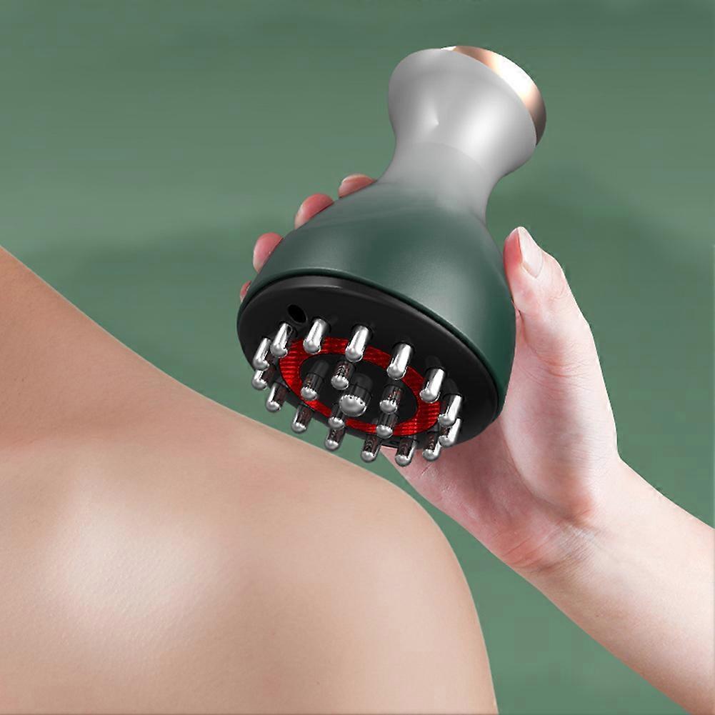 Electric Handheld Lymphatic Drainage 35 Speed Massager with Red Light, Heat & Vibration - Cordless Anti Cellulite Massage Tool