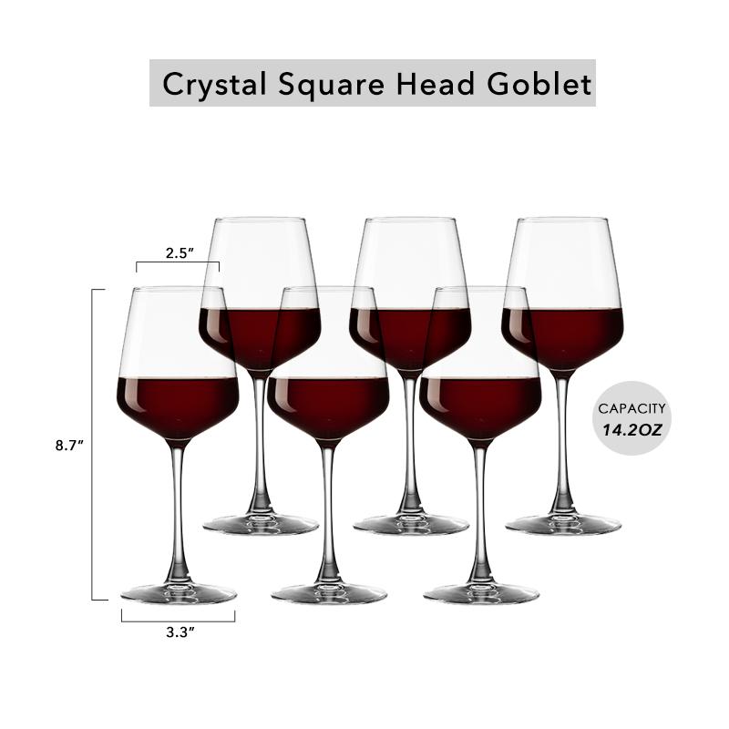 Red Wine Goblet ,Large Crystal Wine Glass, Christmas Durable Modern Beautiful Stemmed Wine Glasses,Clear Stylish Wine Glass