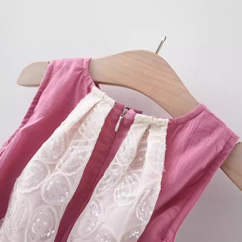 Girl Summer Cute Long Eared Girl Dress Baby Versatile Flower Bud Dress Princess Dress