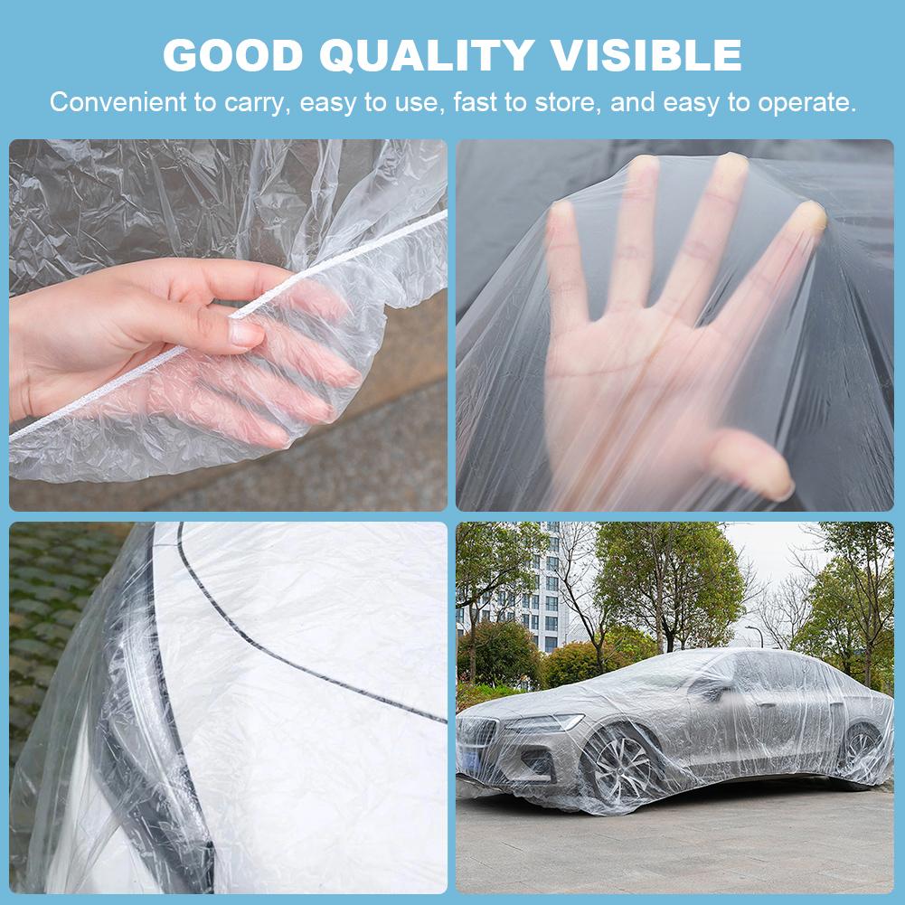 Universal Car Protective Cover S-XL Disposable Transparent Car Cover Outdoor Protection Waterproof Dust-Proof for Hatchback SUV