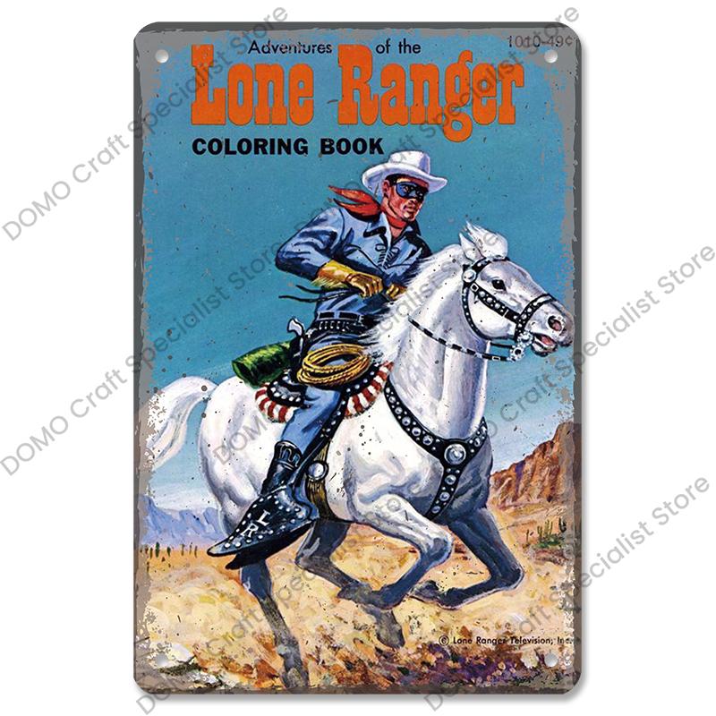 Western Cowboys Vintage Poster Metal Tin Signs Lone Ranger Horse Retro Metal Plate Wall Decor for Jockey Club Pub Man Cave