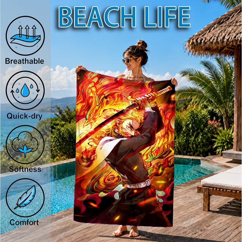 Anime Slayer Adventure  Beach Towel, Microfiber Beach Towel, Perfect For Pool, Beach, Travel, Home Decor Beach Party Fan gifts