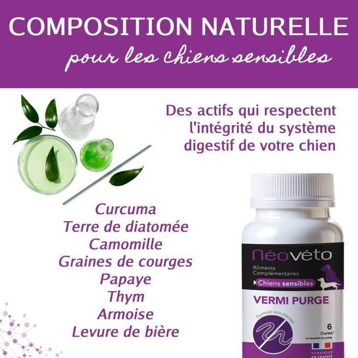 Dewormer - NEOVETO - Vermipurge Sensitive Dogs - High Tolerance - Natural - Made In France