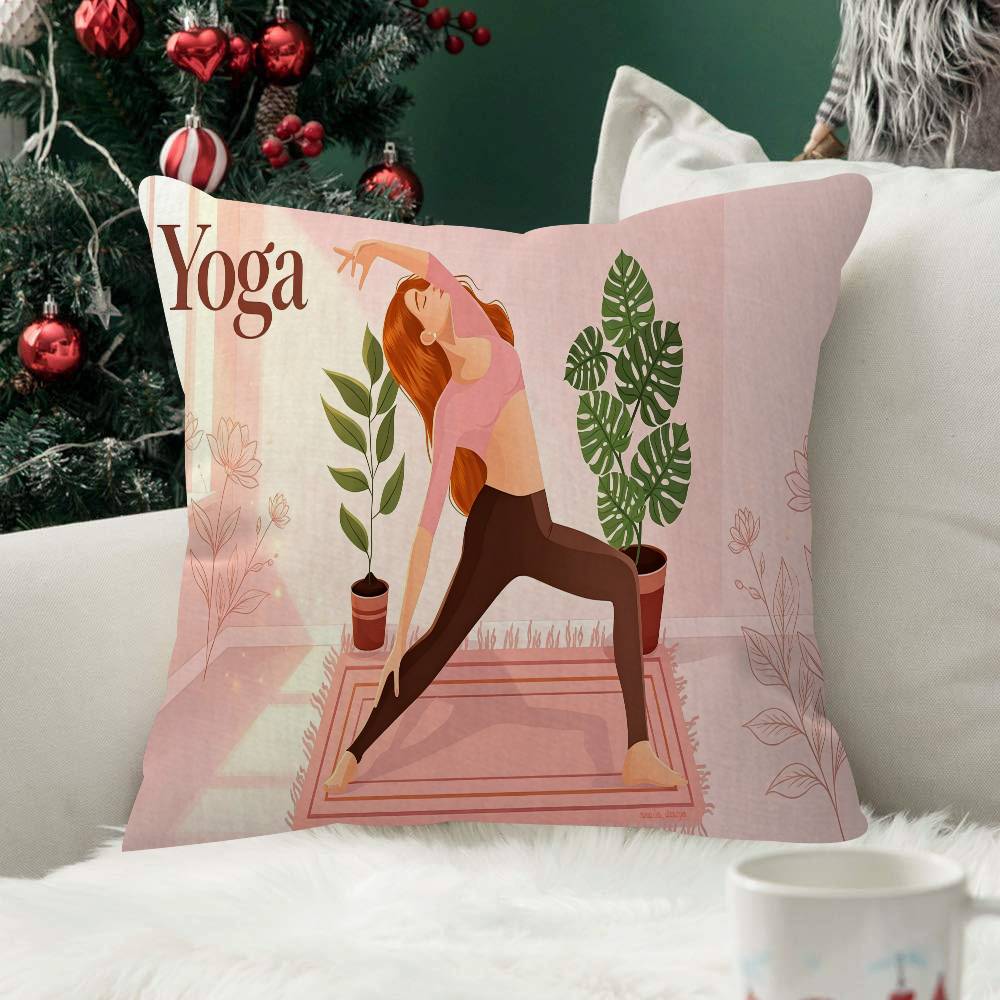 Yoga Pillow Case Plush Fabric Soft Double Sided Print Sofa Cushion Cover Throw Pillow Covers