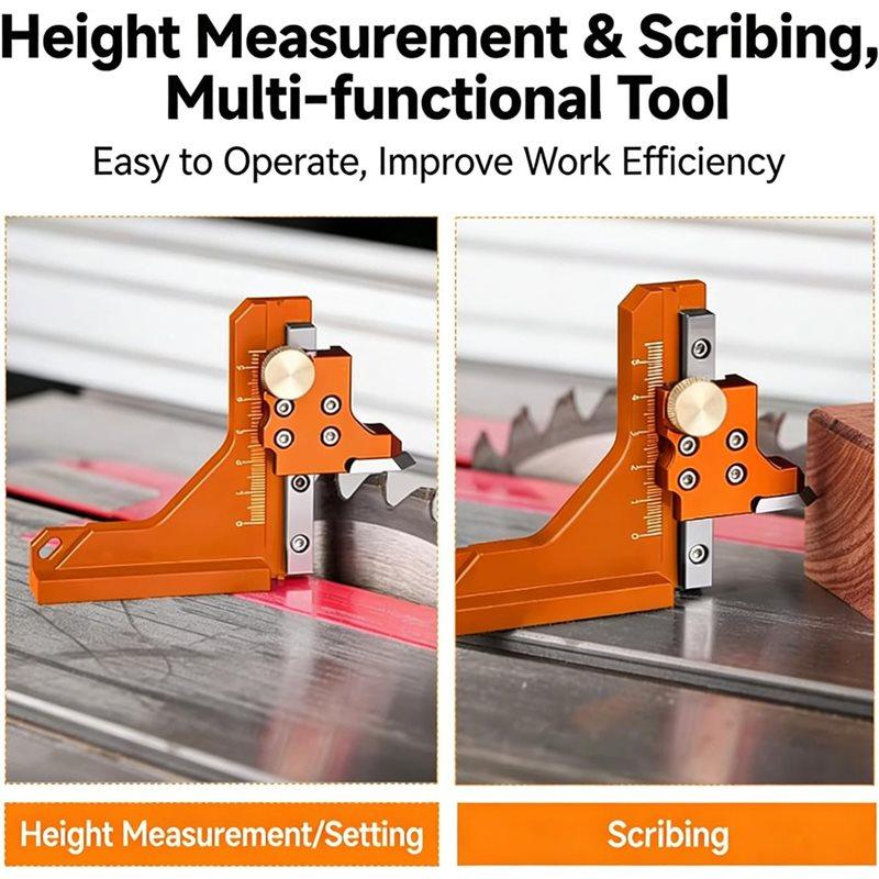Premium-Adjustable Table Saw Depth Gauge Aluminum Alloy Saw Blade Fixed Height Ruler Table Saw Depth Adjustment Tool